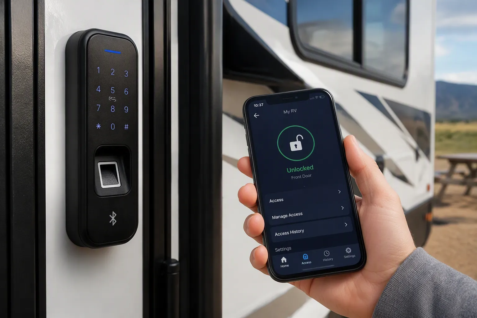 Kinntoo RV Door Locks: Password, Fingerprint, and Bluetooth Options