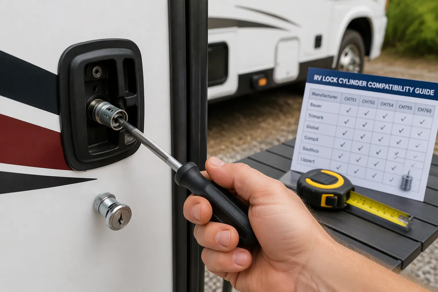 RV lock cylinder replacement: when to replace and how to determine size and compatibility